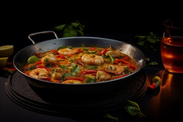 Photo delicious brazilian food stew moqueca with colorful ingredients