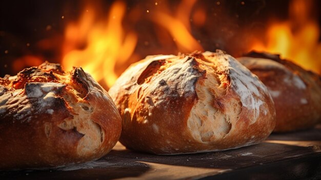 Delicious bread just from the oven