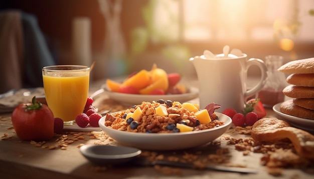 Photo delicious breakfast advertisement photoshoot commercial photography