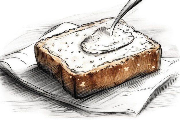 Photo delicious breakfast sketch