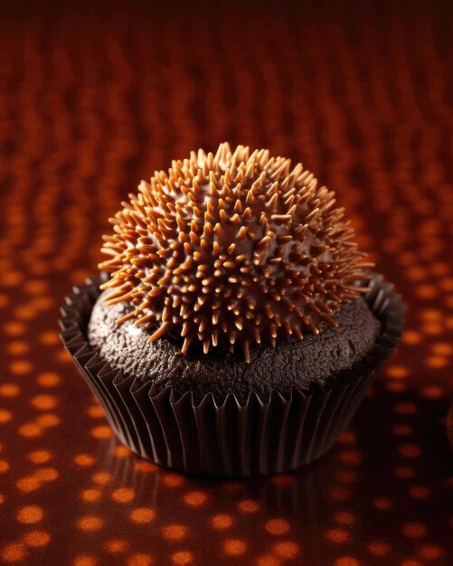 Delicious brigadeiro brazilian food dish with dark studio background