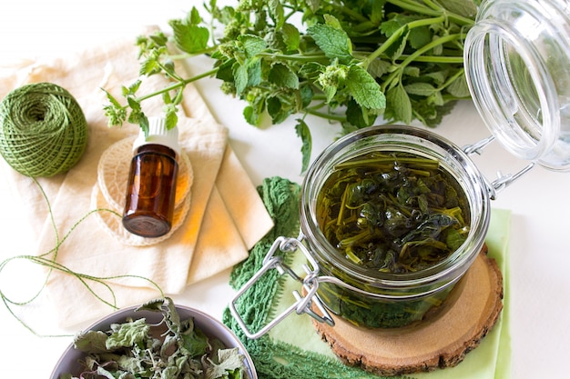 Delicious broth tea mint lemon balm floral water