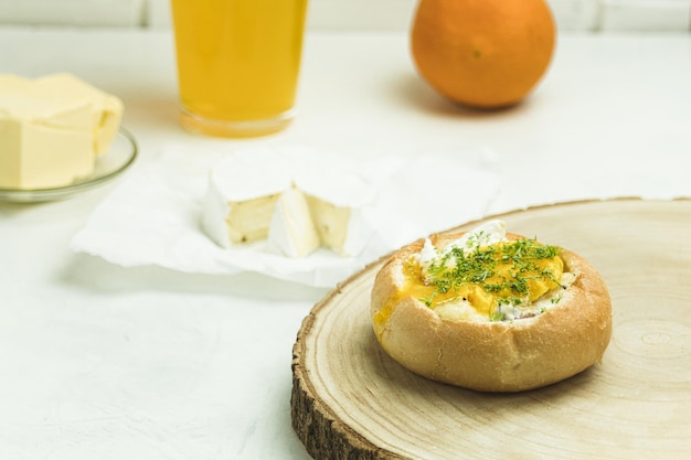 Delicious Bun stuffed with cheese and egg