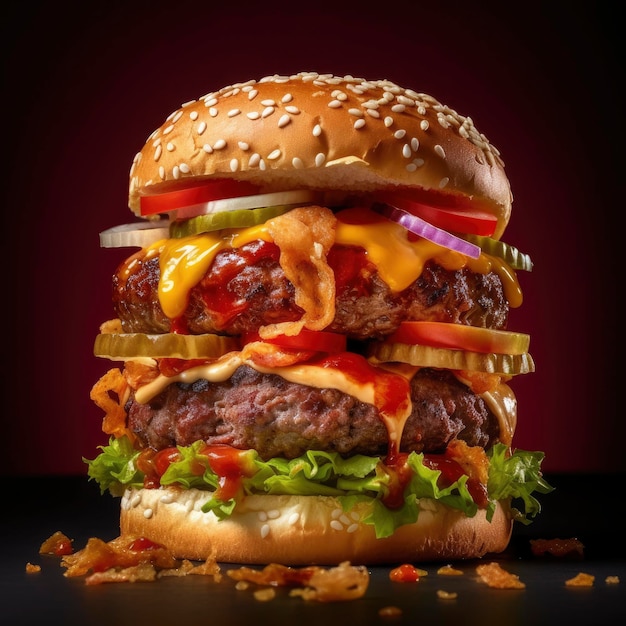 Delicious burger isolated photography
