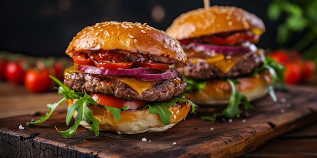 delicious burger junk food Generative AI
