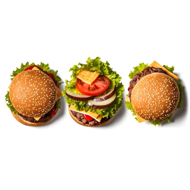 Delicious Burger on a plate isolated on white background delicious cheeseburgers