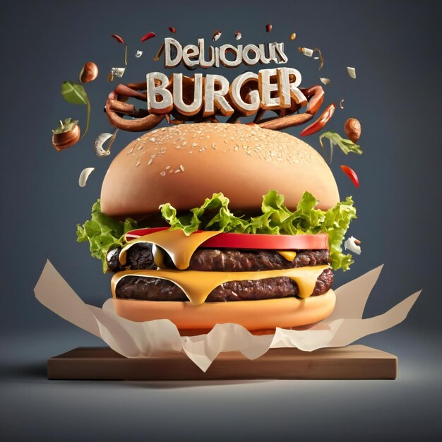 Delicious burger poster