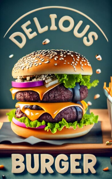 Delicious burger poster