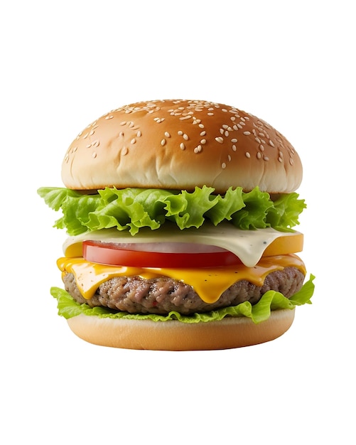 delicious burger in white background