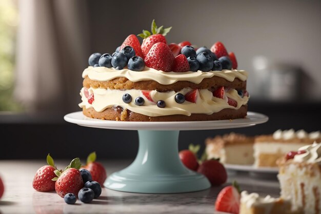 delicious cake on cakestand