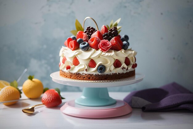 delicious cake on cakestand
