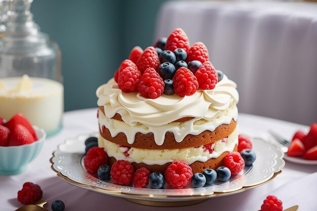 delicious cake on cakestand