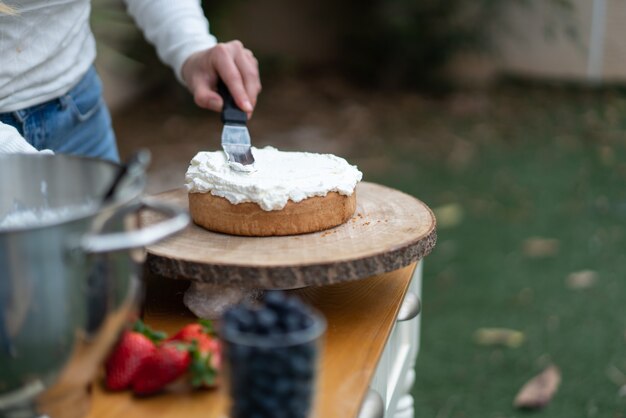 Delicious cake on the table