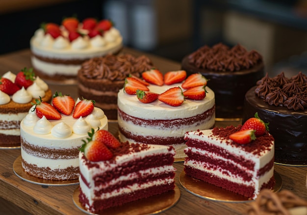 delicious cakes display