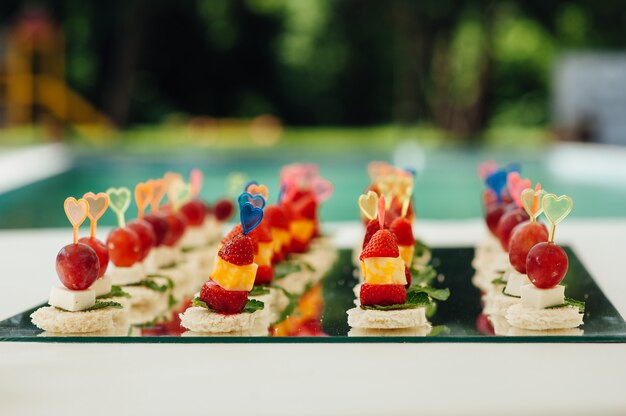 Delicious canapes as event dish