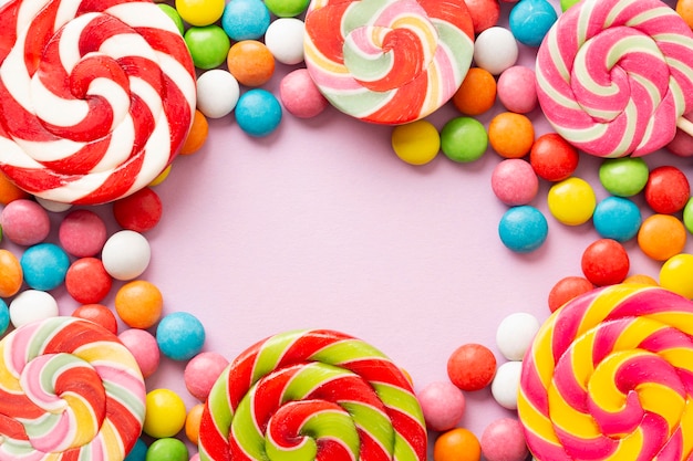 Photo delicious candy concept with copy space