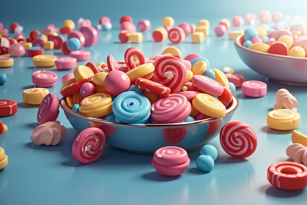 Foto delizioso concetto di caramelle con spazio di copia
