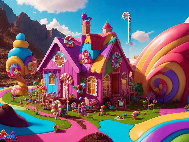 Delicious candy land generative ai