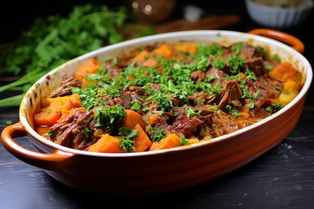 delicious carrot and beef brisket casserole