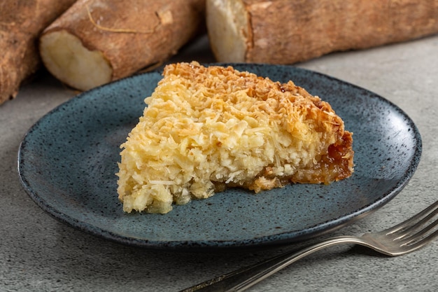 Delicious cassava cake on the table