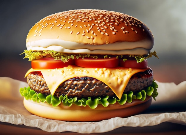 вкусный чизбургер, созданный искусственным интеллектом