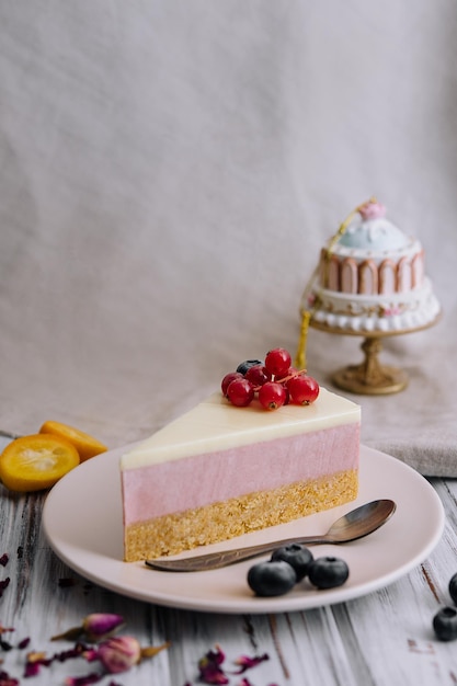Delicious cheese cake with jellied layer