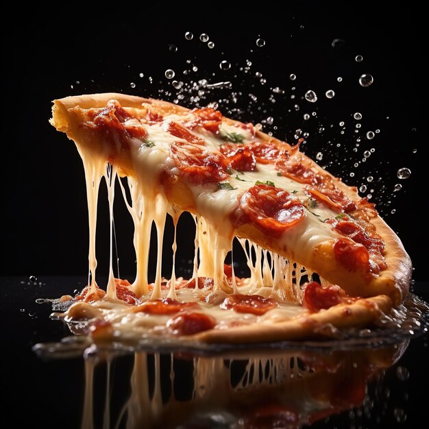 delicious cheese pizza Free photo