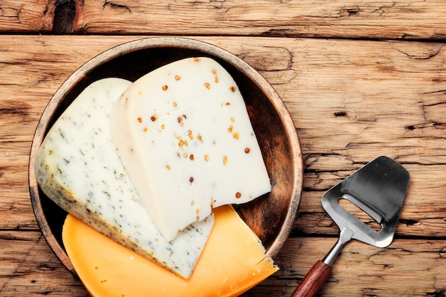 Delicious cheese on the table