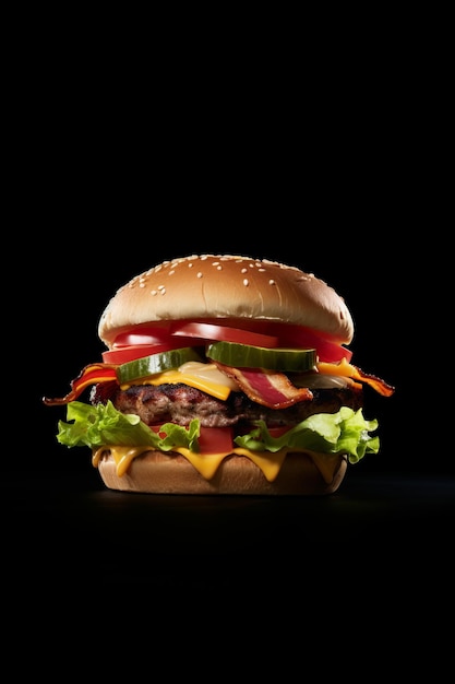 A delicious cheeseburger with fresh toppings