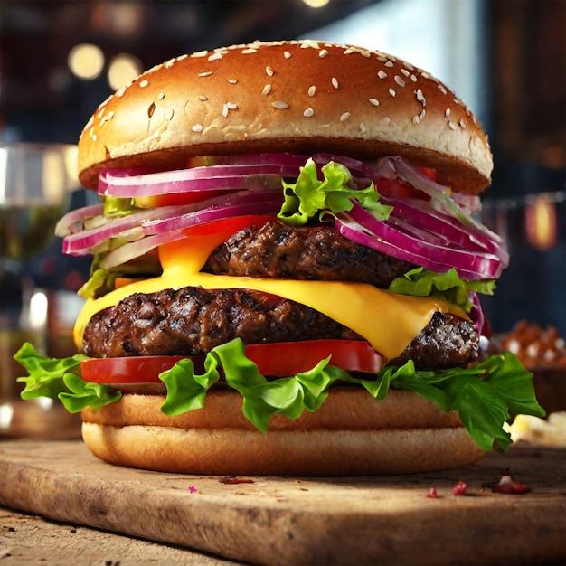 Delicious cheeseburgers photography