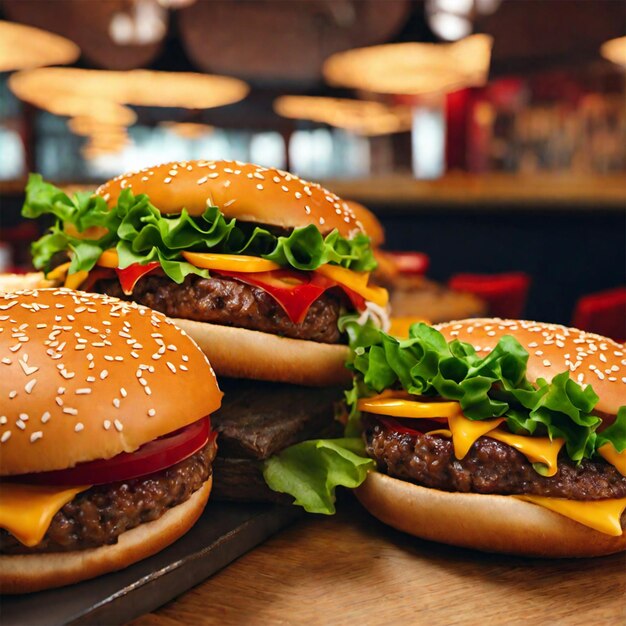 Delicious cheeseburgers photography