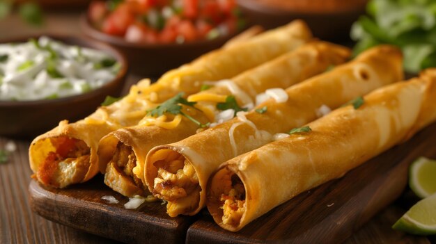 Delicious Cheesy Chicken Enchiladas Served with Fresh Toppings