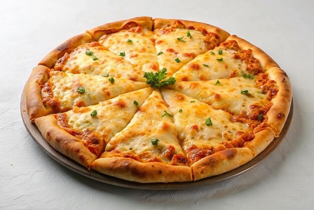 A Delicious cheesy pizza ready on the table