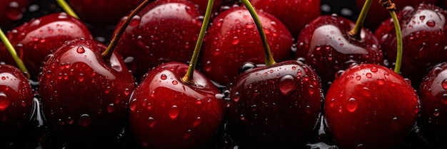Photo delicious cherry background perfect for banners designs and marketing projects
