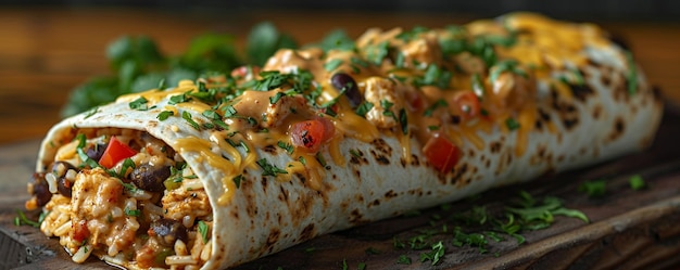 Photo delicious chicken tinga burritos filled wallpaper
