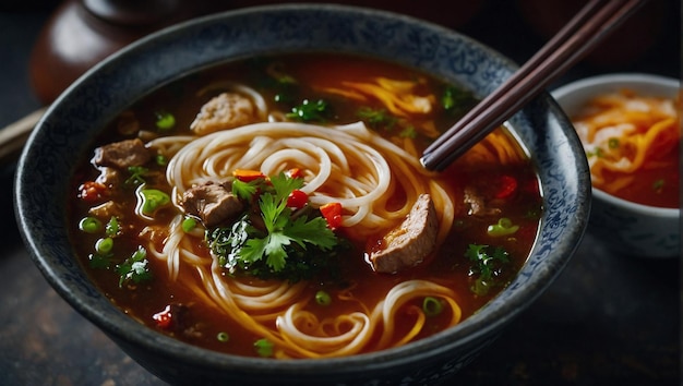 Photo delicious chinese soup with sauce