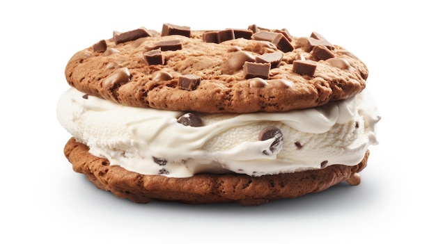 아이스크림을 곁들인 맛있는 초코 쿠키