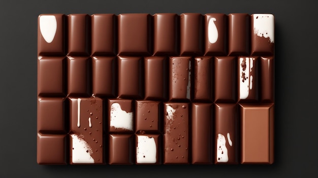 Delicious chocolade blokken met donkere achtergrond Sweet Chocolate Day Valentine39s Day Generative AI
