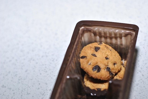 delicious chocolate biscuits with container holder