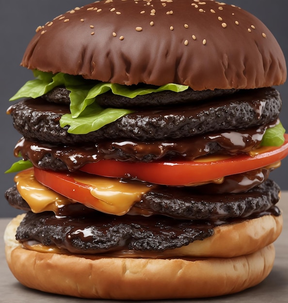 Photo delicious chocolate burger