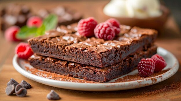 Delicious chocolate cake on plate on table in cafe closeup