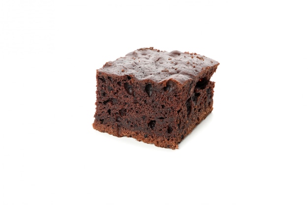 Photo delicious chocolate cake slice isolated on white background