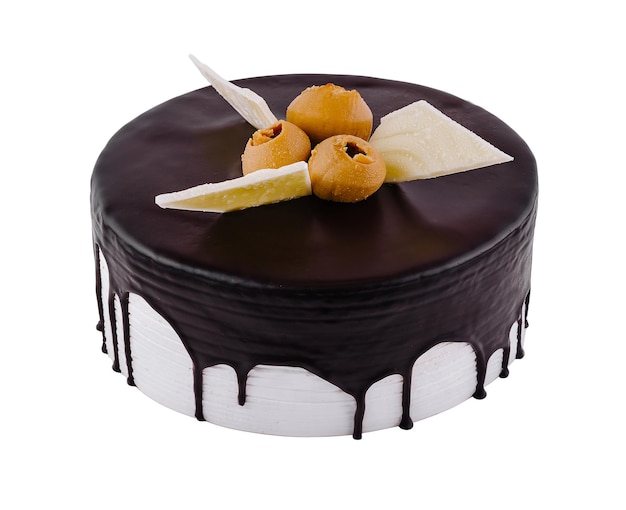 甘いチョコレートケーキで氷が滴り落ちておりホワイトチョコラートが加えられています