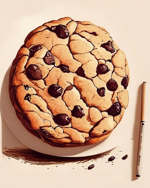 Photo delicious chocolate chip cookie