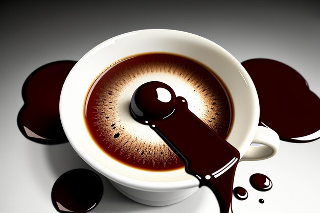 Foto delizioso spuntino pomeridiano con caffè e cioccolato