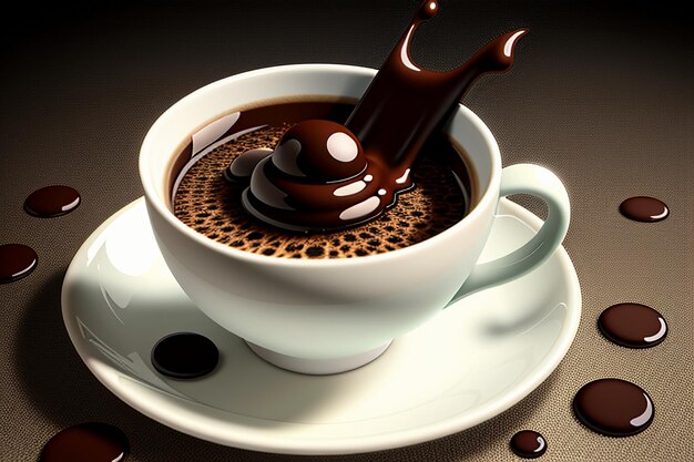 Delicious chocolate coffee afternoon tea snack