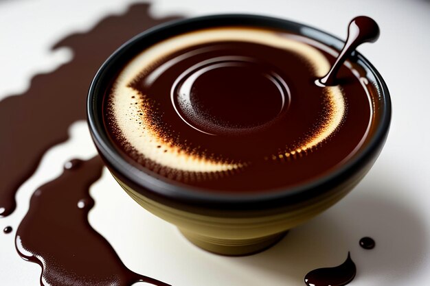 Delicious chocolate coffee afternoon tea snack