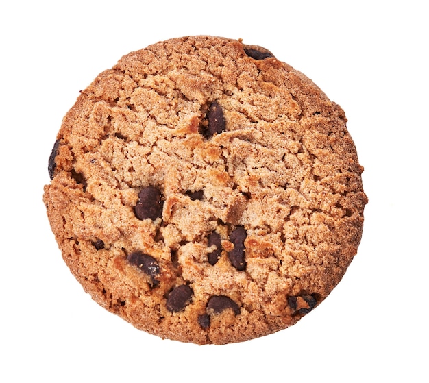 Delicious chocolate cookie isolated on a white background