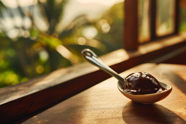 スプーンで美味しいチョコレートクリーム