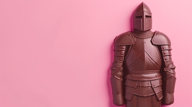 Photo a delicious chocolate knight stands ready to defend your sweet tooth thisis made from the finest chocolate and is sure to satisfy your cravings